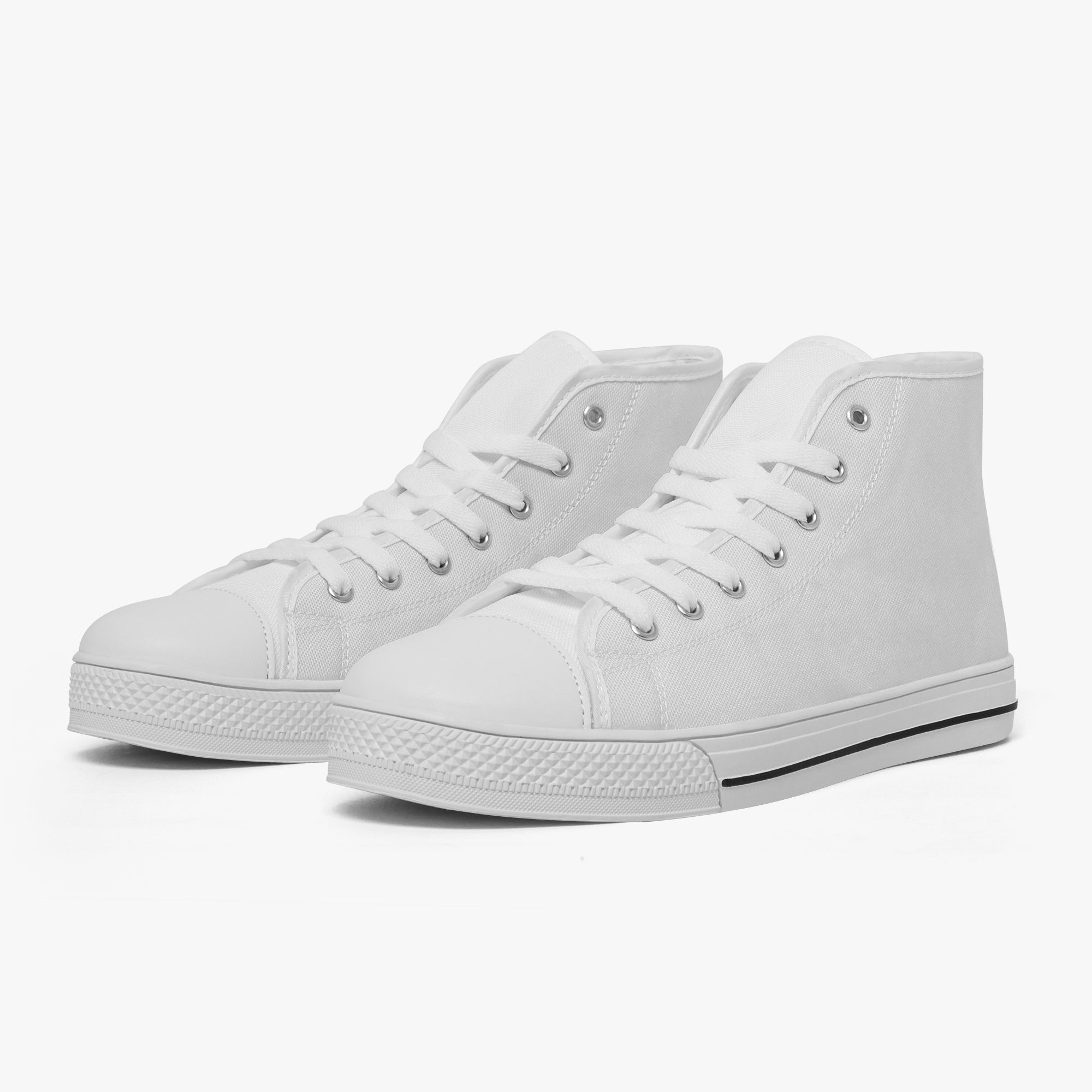 Classic High-Top Canvas Shoes - White/Black