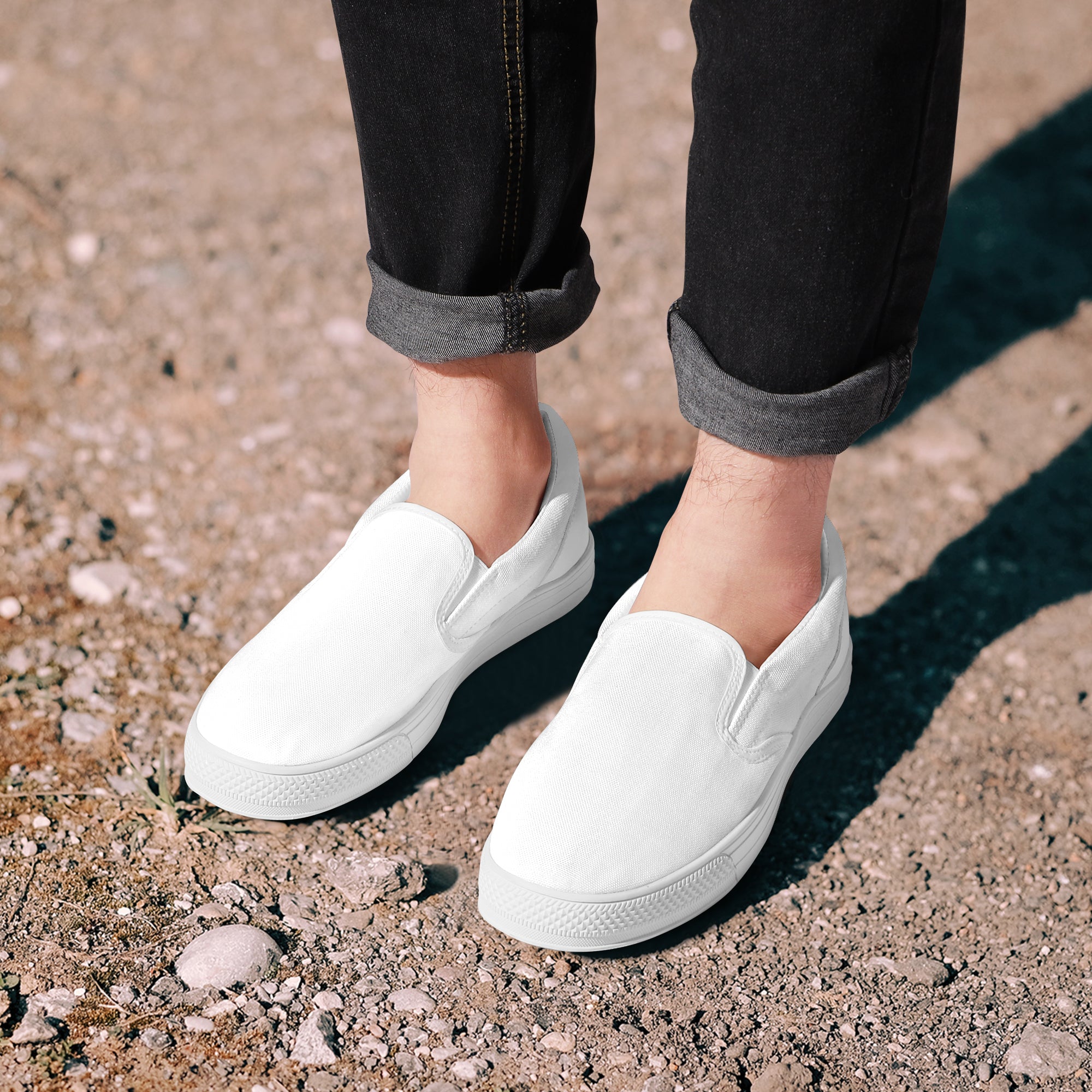 Classic Slip-On Shoes - White/Black