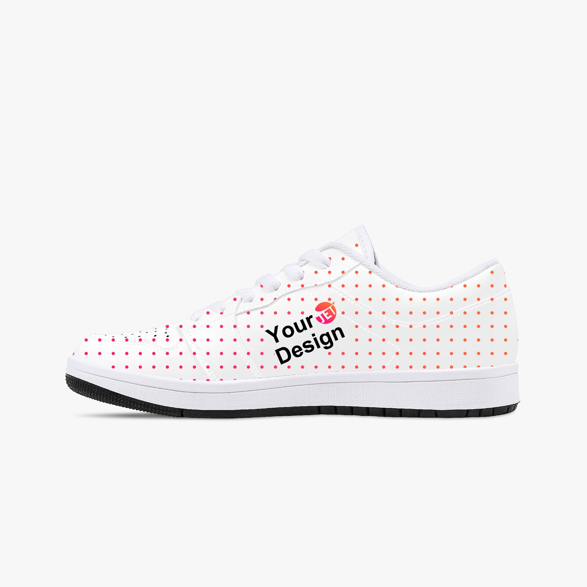 Low-Top Leather Sneakers - White/Black