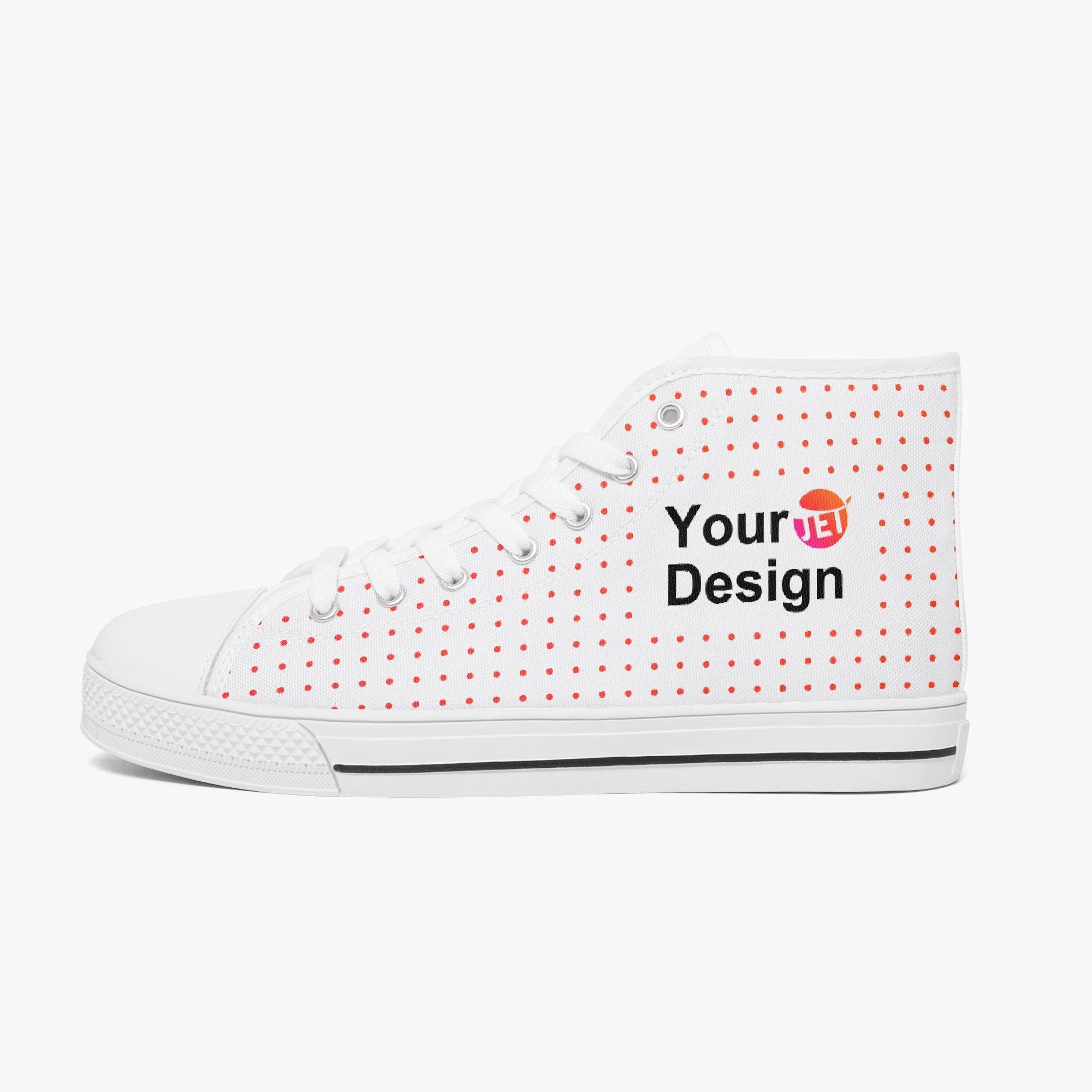 Classic High-Top Canvas Shoes - White/Black