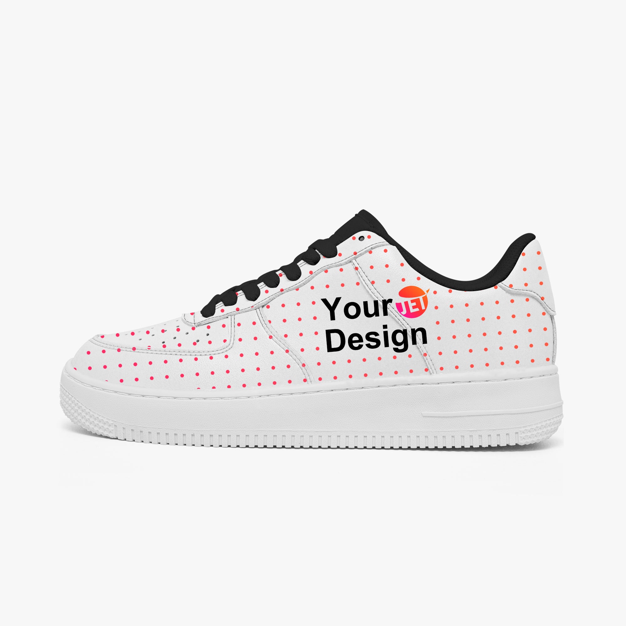 Black Low-Top Leather Sports Sneakers