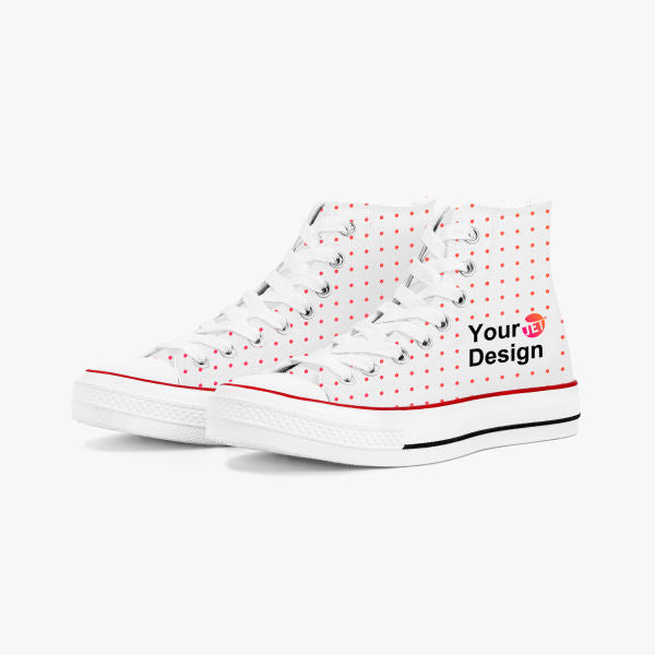 High-Top Canvas Shoes - White
