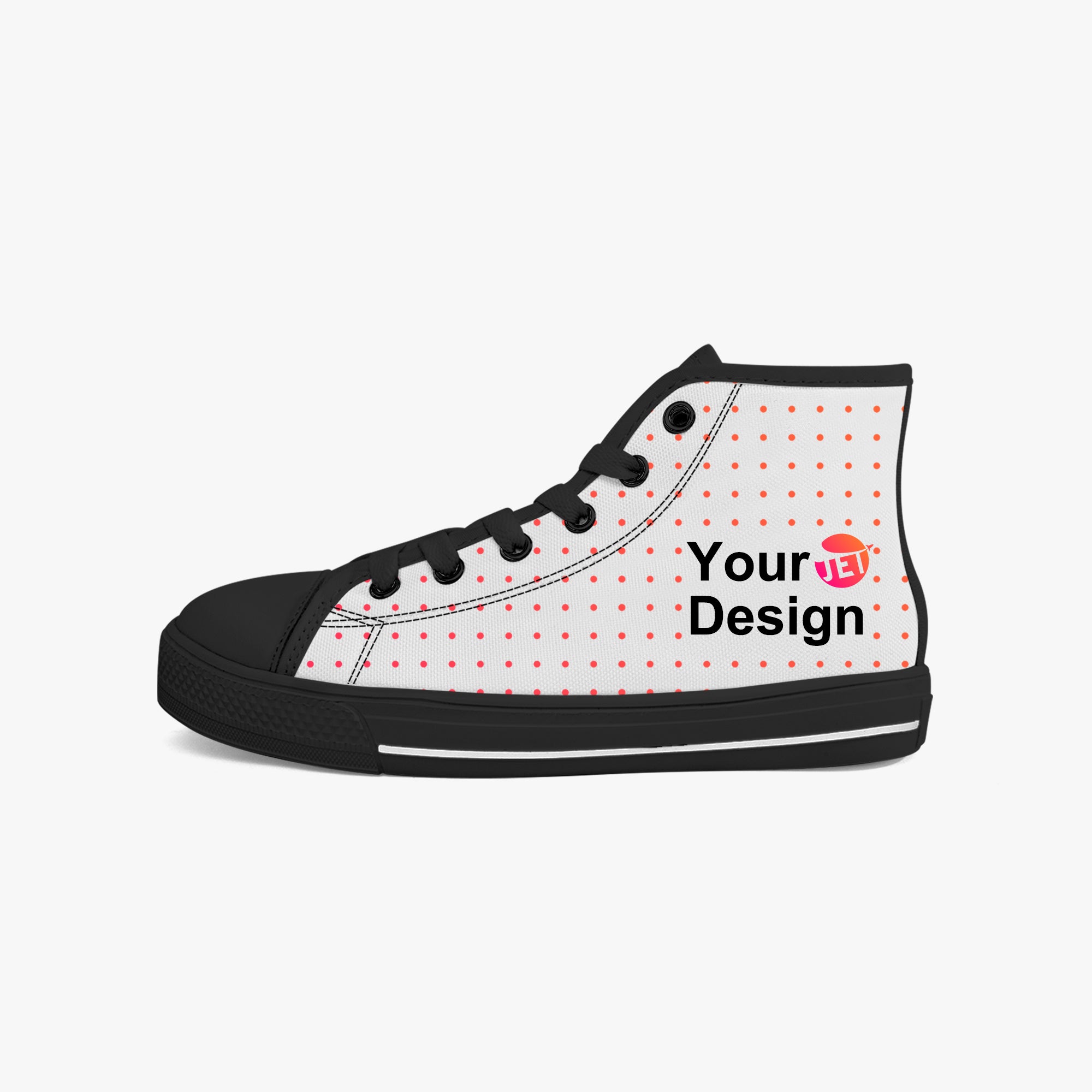 Kid's High-Top Canvas Shoes-Black