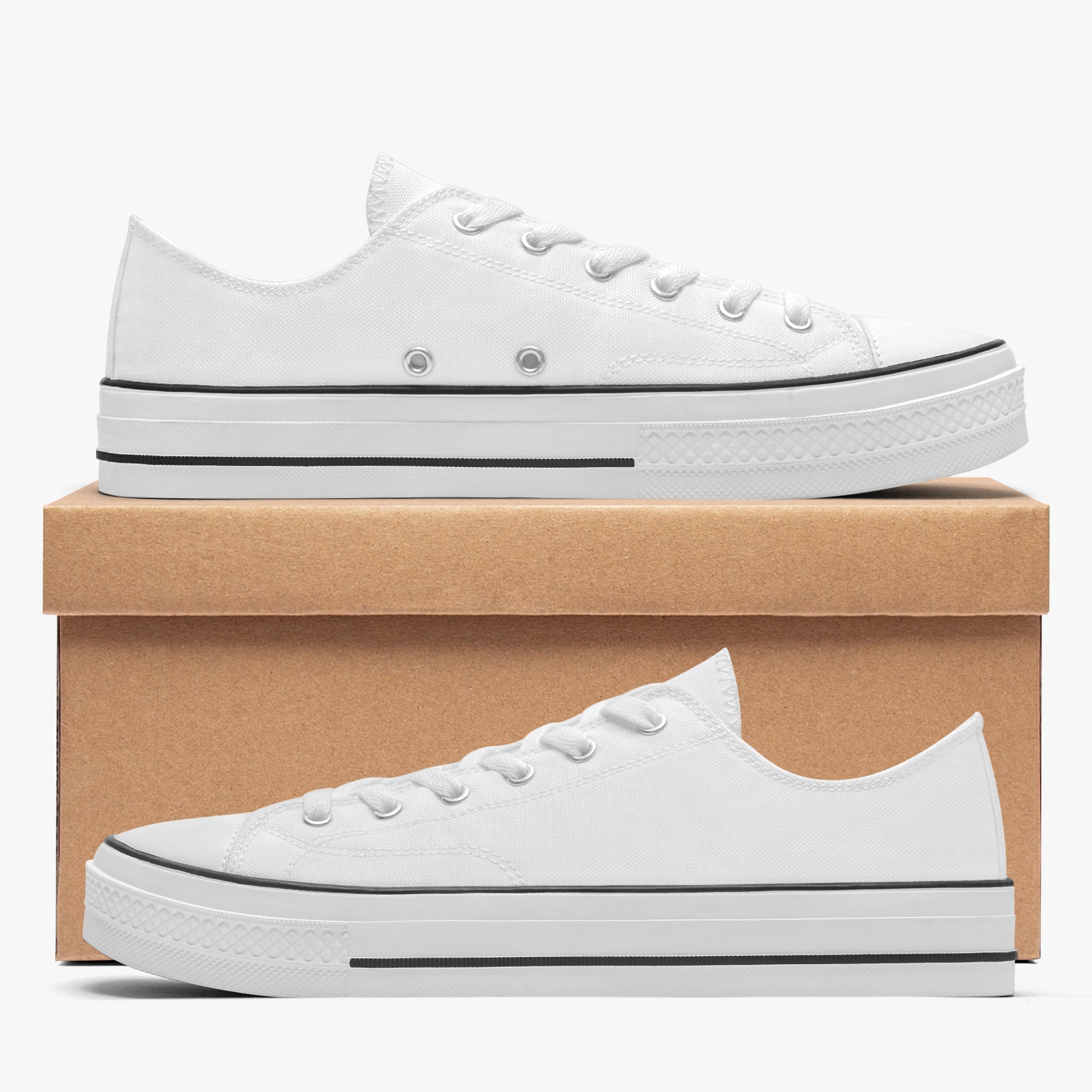 Low Canvas Shoes-White sole