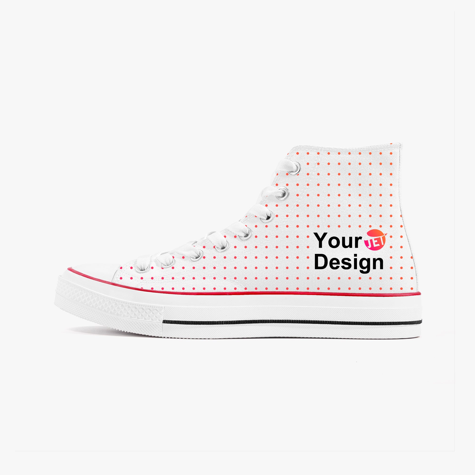High-Top Canvas Shoes - White