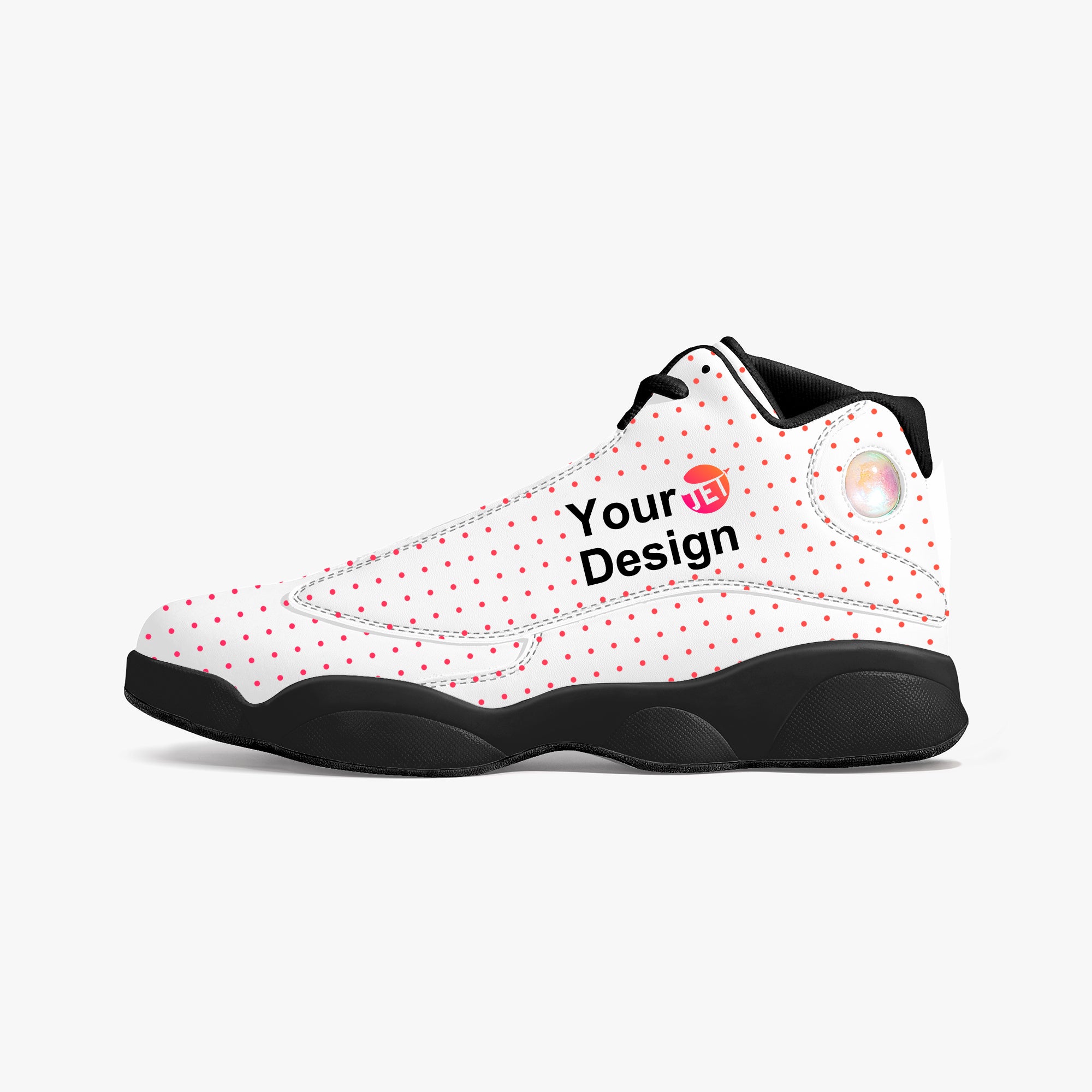 Black Sole High-Top Leather Basketball Sneakers