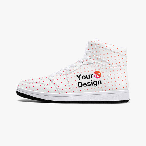 AJ1 High-Top Leather Sneakers - White / Black