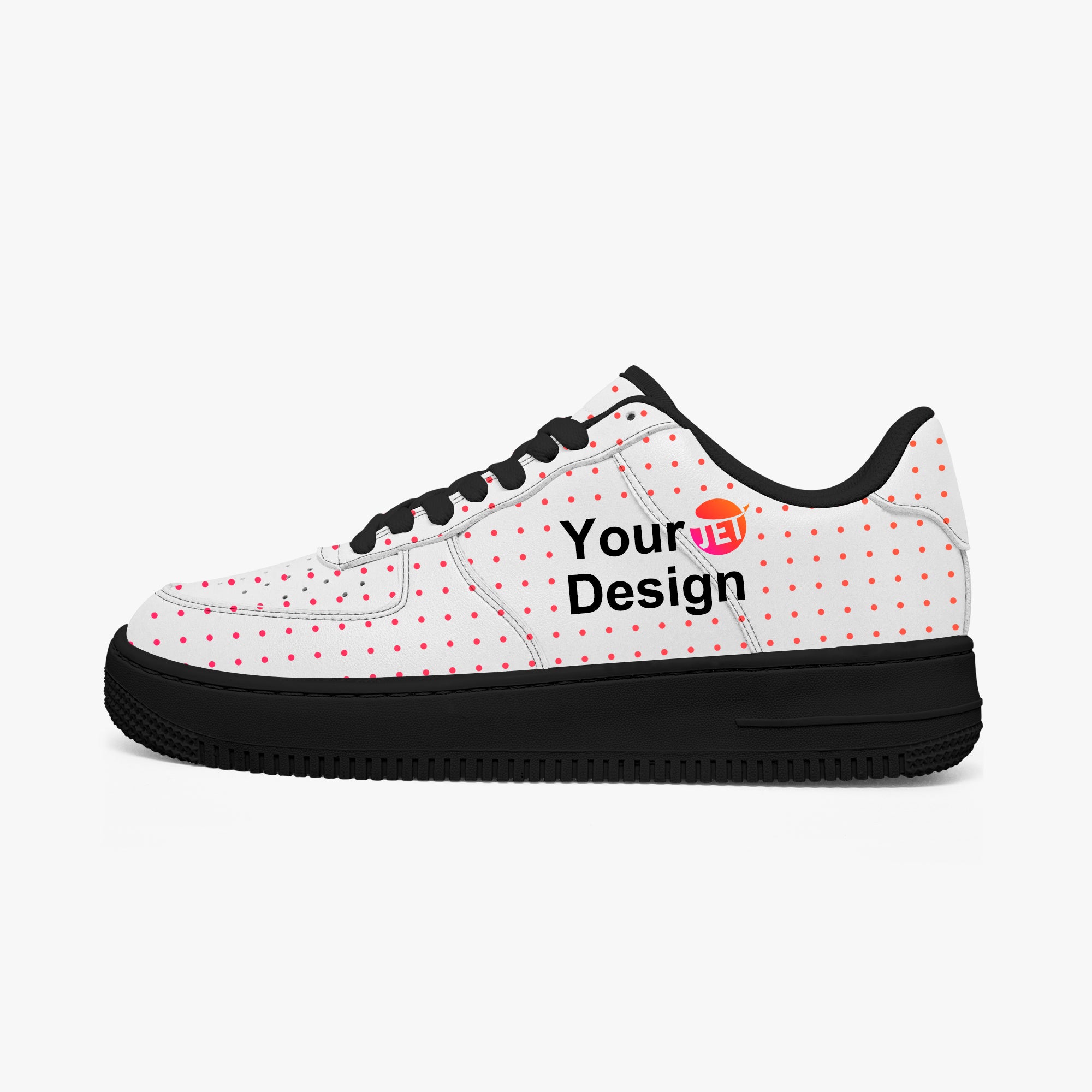 AF1 Low-Top Leather Sports Sneakers - Black Sole