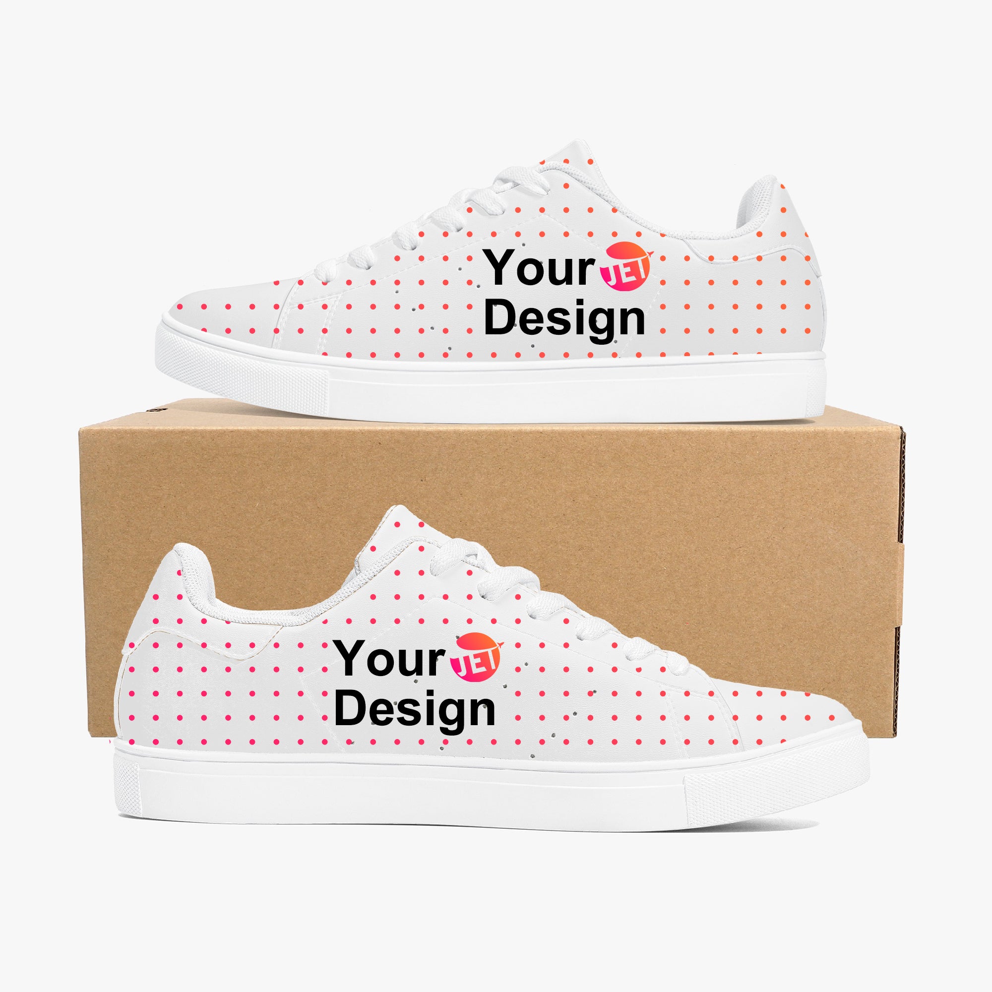 Classic Low-Top Leather Sneakers - White/Black