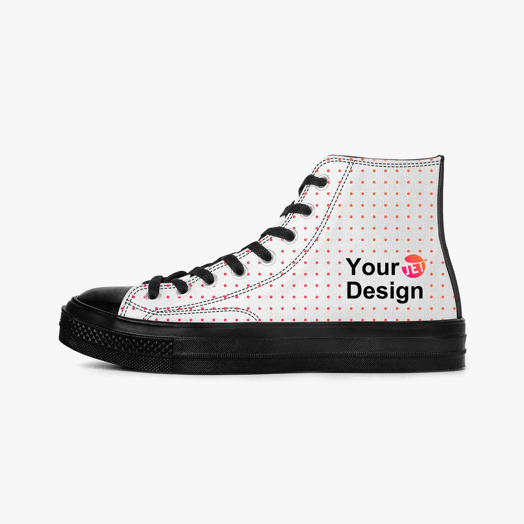 High-Top Canvas Shoes - Black