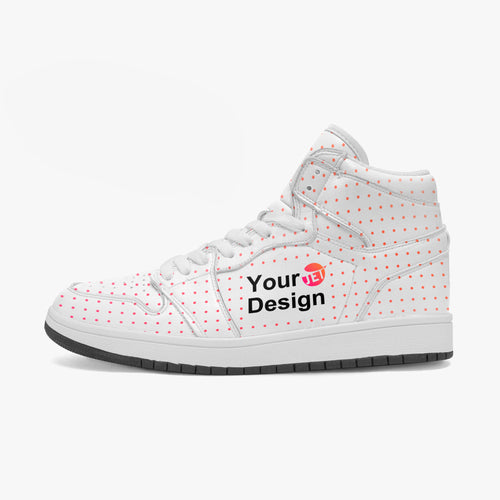 AJ1 Black High-Top Leather Sneakers - Tongue Printable