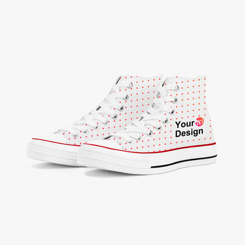 High-Top Canvas Shoes - White