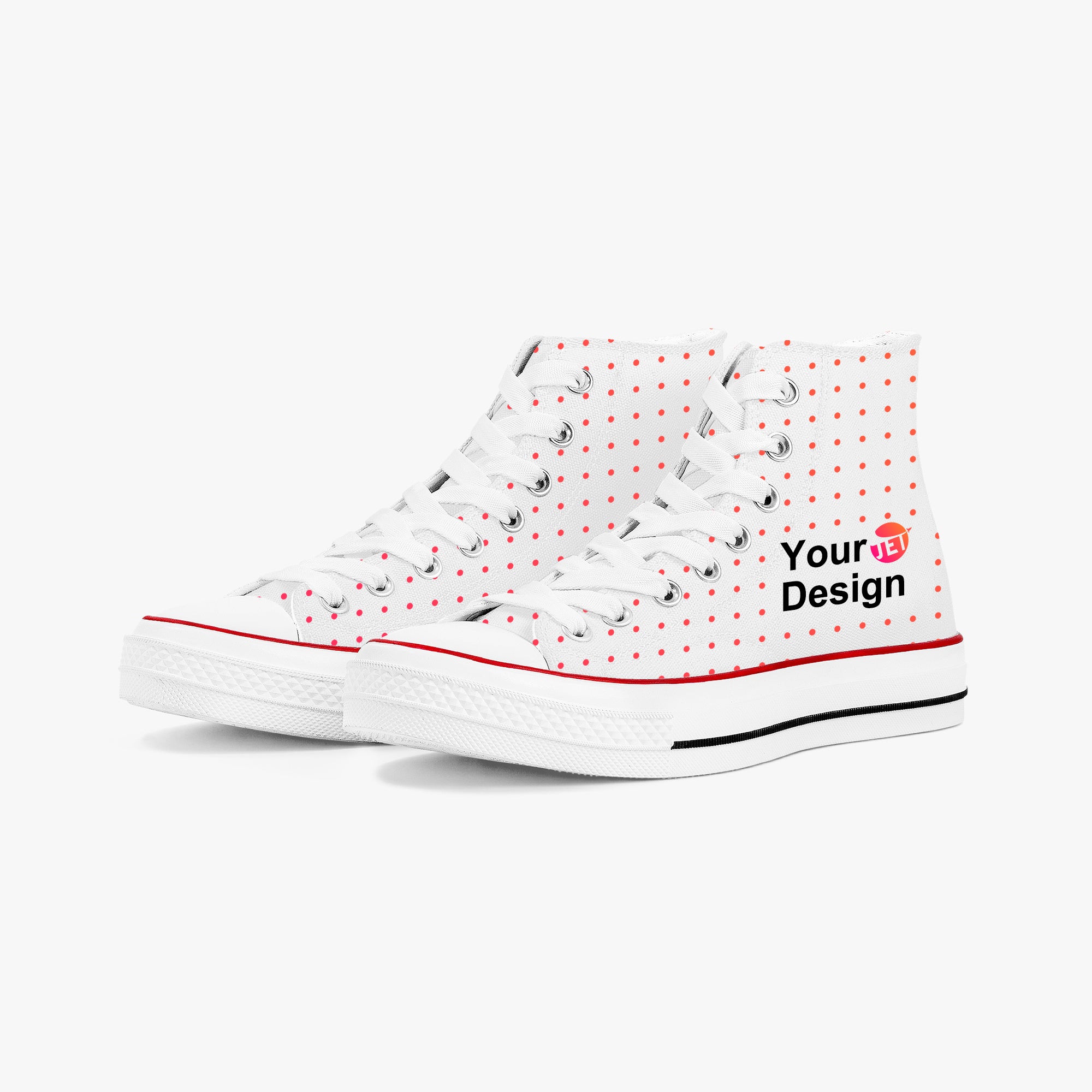 High-Top Canvas Shoes - White
