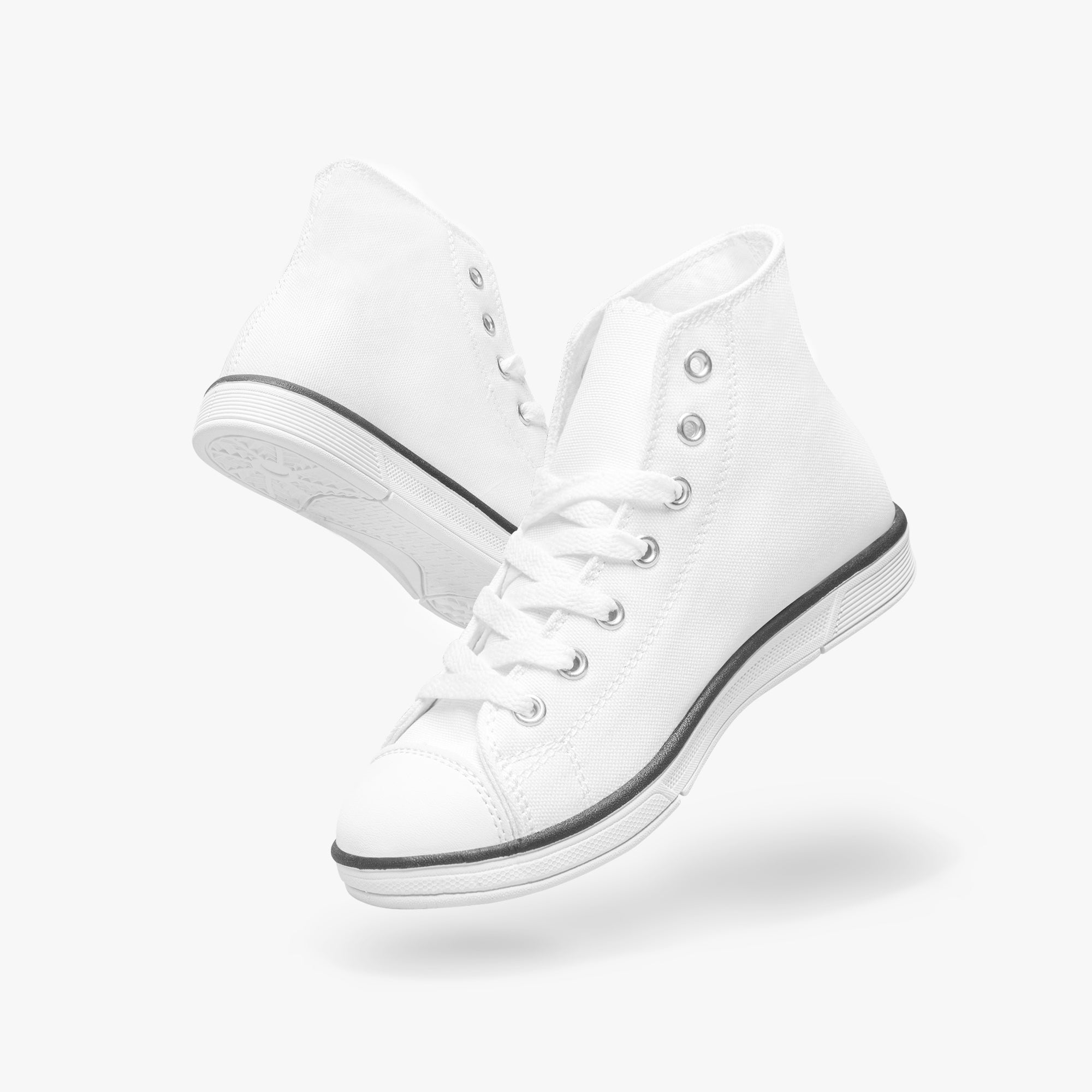 Light Kid's High-Top Canvas Shoes