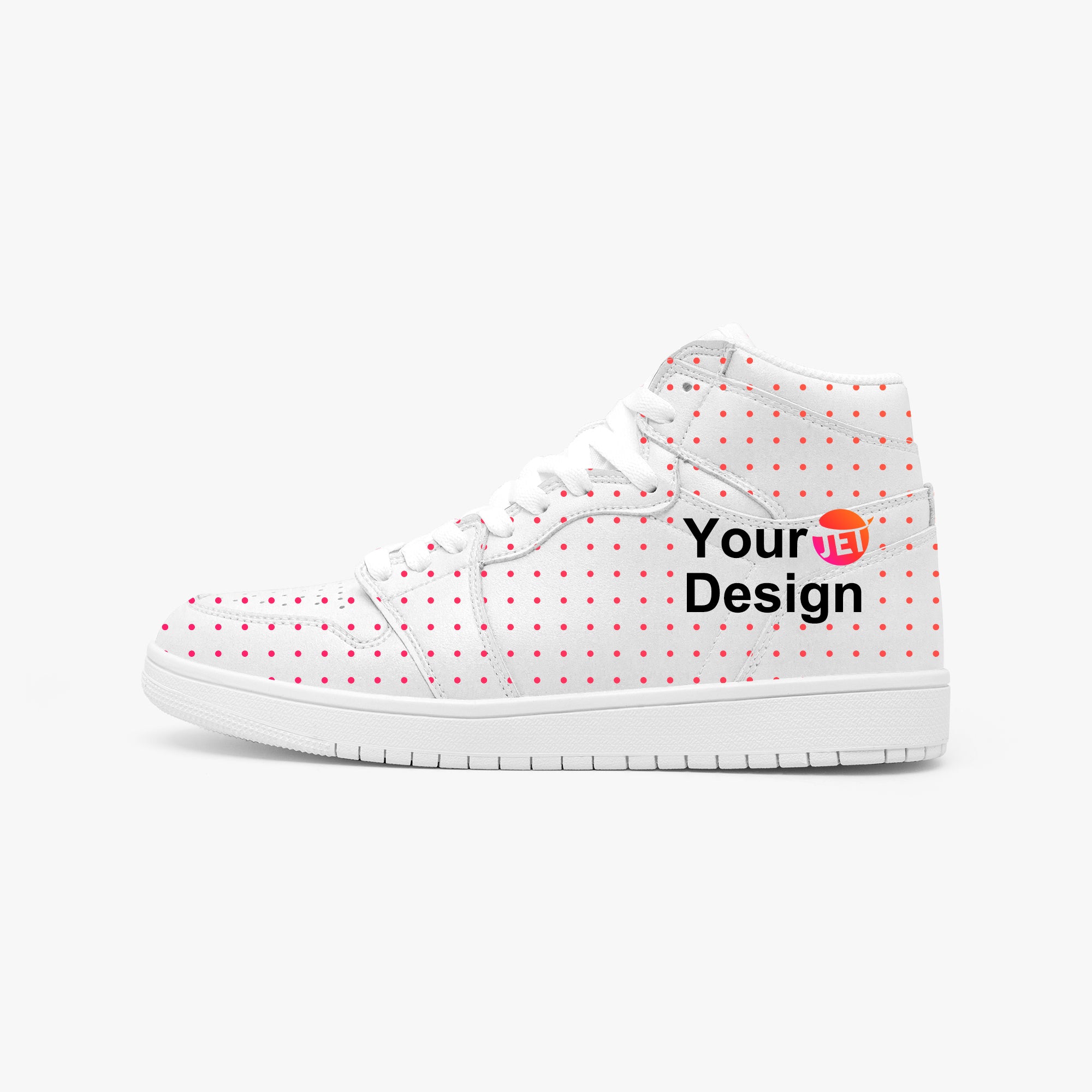 AJ1 High-Top Leather Sneakers - White